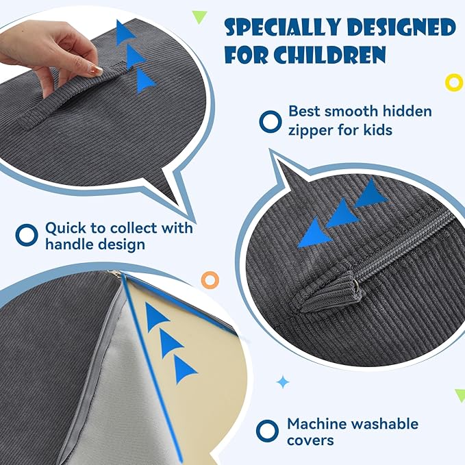 Jela Foam Blocks 6Pcs Soft Play Equipment Luxury Corduroy Fabric, Toddler Climbing Toys Indoor Soft Play for Toddlers-CubbioJoy