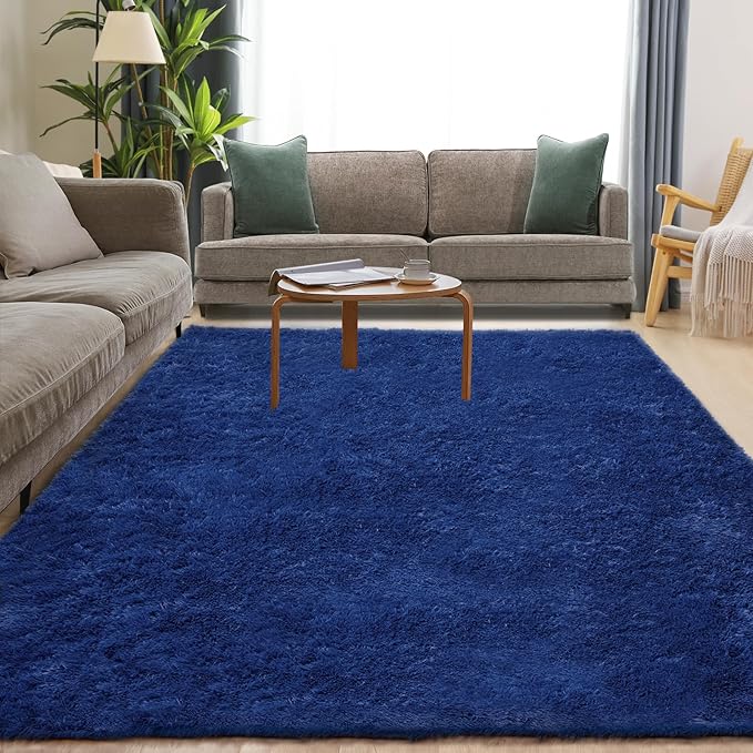 3x5 Blue Rug, Area Rugs for Living Room, Soft Plush Area Rugs for Bedroom, Non-Slip Indoor Carpet for Nursery, Study Room, Playroom, Home Decor-CubbioJoy