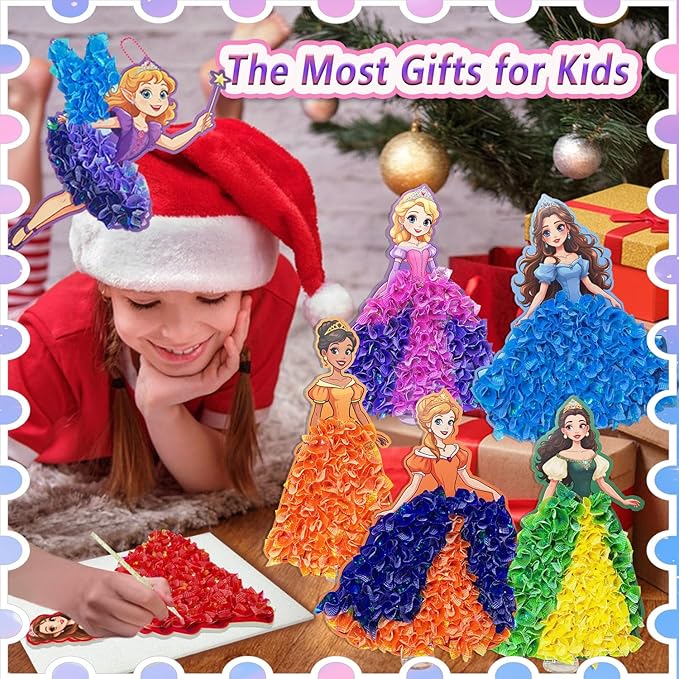 JRD&BS WINL Poke in Fun Art Kit for Kids Toys Age 3-12 Year Old 3D Creative Princesses for Girls Birthday Gifts for 3 4 5 6 7 8 9…… Year Old Boy DIY Craft Art Kit for Teens Beginner Kids-CubbioJoy