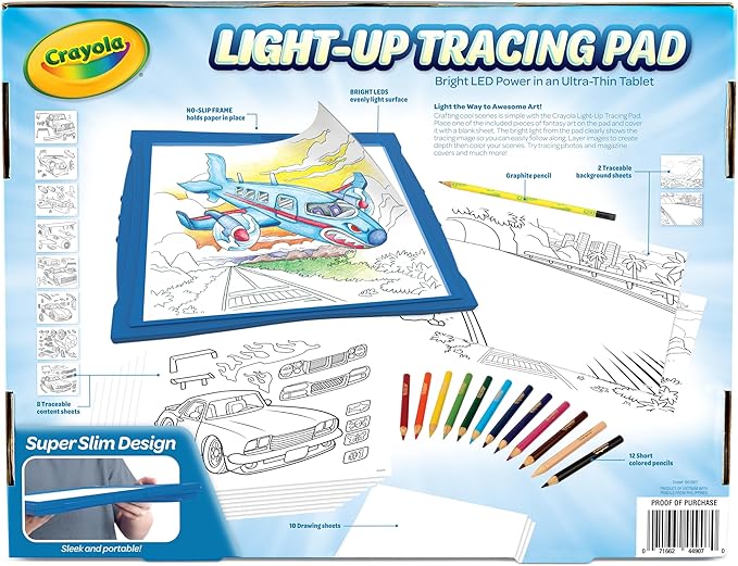 Crayola Light Up Tracing Pad - Blue, Drawing & Tracing Projector for Kids, Sketching Light Box Table, Toys for Kids, Gift for Girls & Boys, Ages 6+-CubbioJoy
