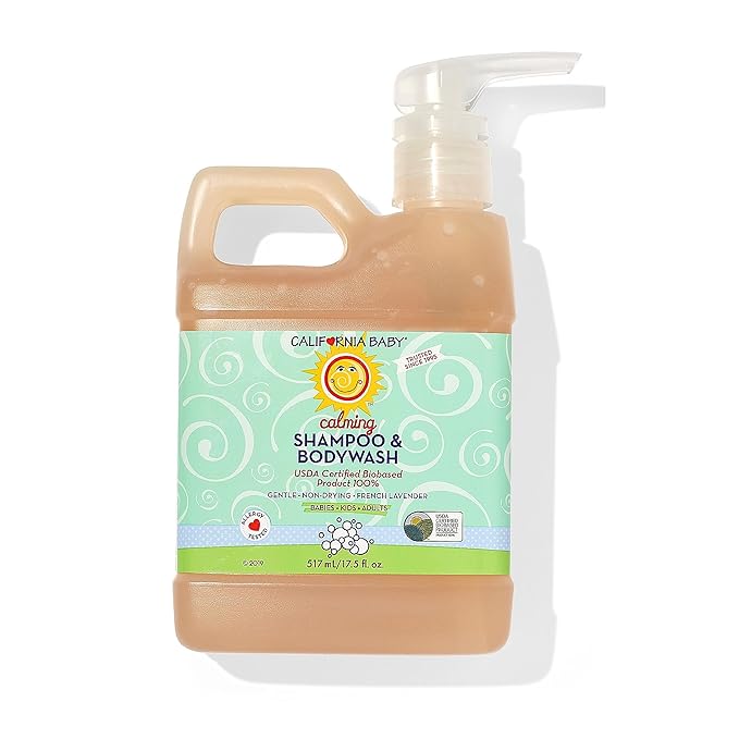 California Baby Calming Lavender Shampoo and Body Wash | 100% Plant-Based (USDA Certified) | Allergy Friendly | Baby Soap and Toddler Shampoo for Dry, Sensitive Skin | 517 mL / 17.5 fl. oz-CubbioJoy