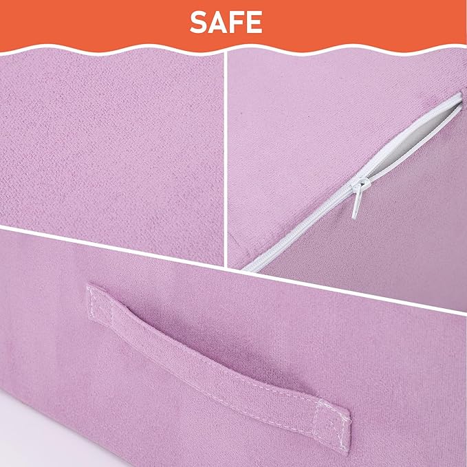 6-Piece Soft Suede Toddlers Climbing Toys, Baby Foam Climbing Blocks, Waterproof Foam Play Gym Climber Structures for Toddler Babies, Indoor Climb and Crawl Activity Play Set-CubbioJoy