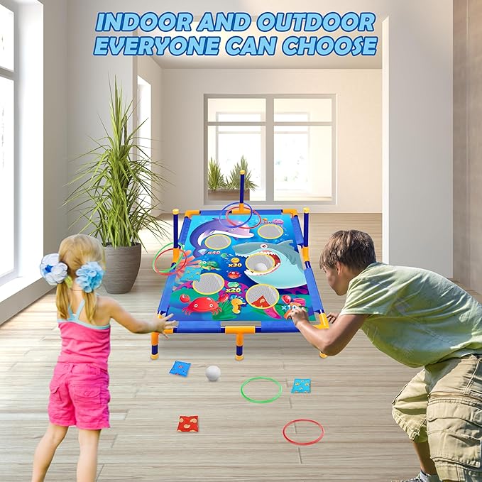 Animal Bean Bag Toss Game Toy Outdoor Toss Game, Family Party Party Supplies for Kids, Gift for Boys Birthday or Christmas for Toddlers Ages 3 4 5 6 Year Old-CubbioJoy