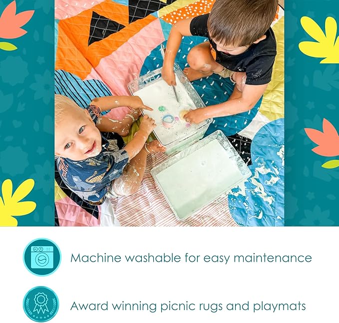 Jumbo Picnic Rug, Large Picnic Mat, 6'7" x 6'7", Outdoor Waterproof Picnic Blanket Beach Mat, Foldable & Waterproof, Picnic Blankets Ideal for Beach & Park, Outdoor Blanket, Happy Now-CubbioJoy