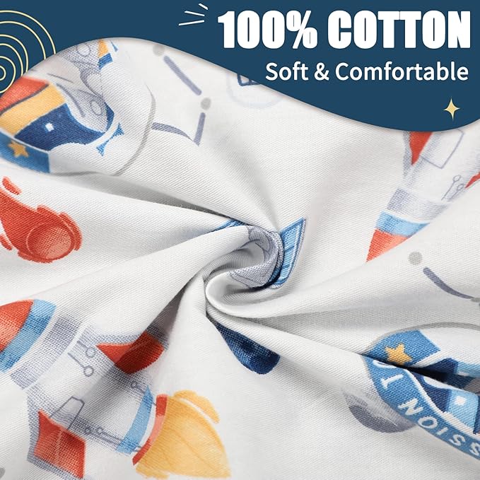 Baby Lounger Cover for Boys Girls, Reversible Baby Nest Cover, Adjustable Baby Lounger Replaceable Cover for Infant Newborn, Portable and Machine Washable, Cotton Blue Rocket Cover Only-CubbioJoy