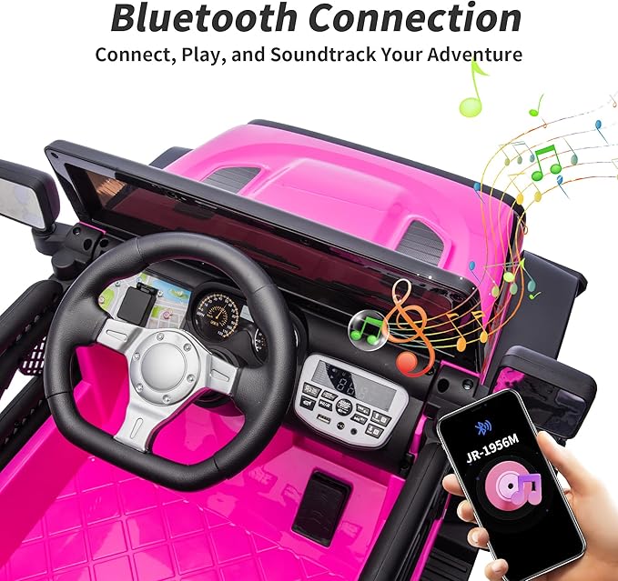 24V Kids Ride on Car, Kids Electric Vehicles Car Ride on Toy Truck for Toddlers w/Remote Control, 400W Motor - Pink-CubbioJoy