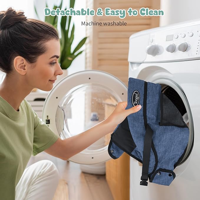 Booster Seat for Dining Table: Portable Toddler Booster Chair with Safety Buckle and Height Adjustable, Foldable Baby Feeding Chair, Kids High Chair Booster Seat for Kitchen Home Travel - Navy Blue-CubbioJoy