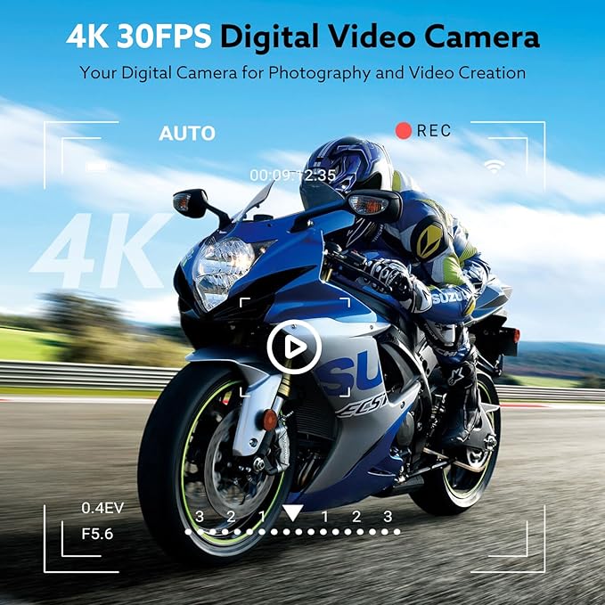 Digital Camera, 4K 64MP Cameras for Photography with 3" 180° Flip Screen,Macro and Wide-Angle Lenses,16X Vlogging Camera for YouTube with 64GB Micro SD Card for Beginner, Teens-CubbioJoy