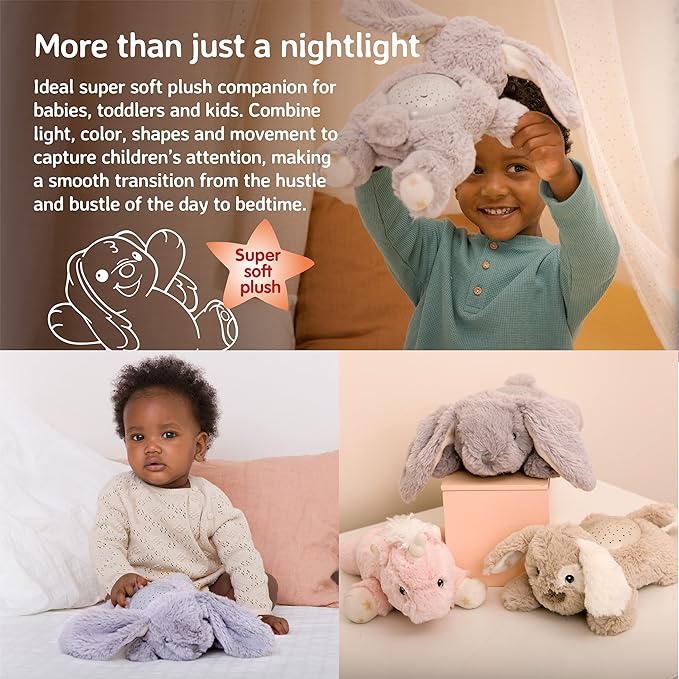 Cloud B Dream Buddies Benny The Bunny - The Soothing Mini Baby Night Light Kids Love | Star Projector Sleep Aid with Gentle Lights and Auto Shut Off | Newborn Essentials Baby Toys-CubbioJoy