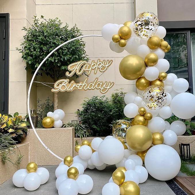 140pcs Metallic Gold Round Balloons Different Sizes 18 12 10 5 Inch Latex Balloons for Arch Decoration Party Balloon Kit for Graduation Birthday Party Wedding Balloon Baby Shower Decoration-CubbioJoy