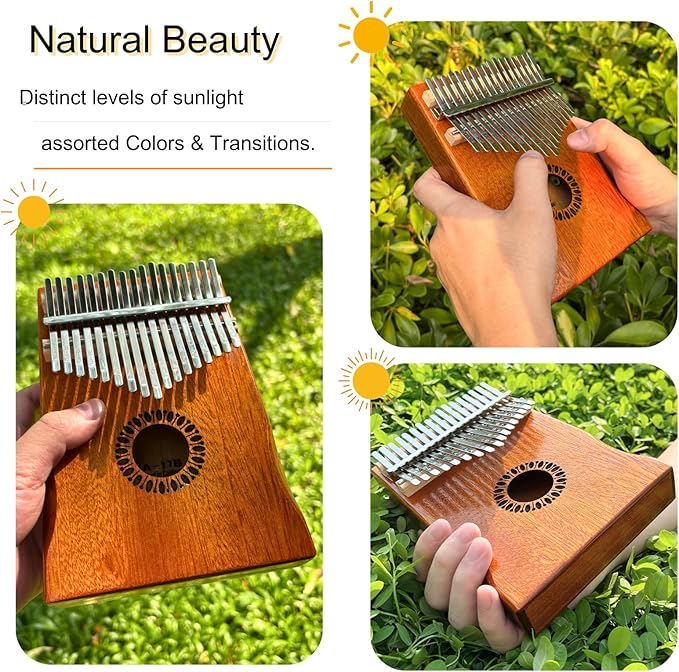 Kalimba Thumb Piano 17 Keys, Portable Mbira Finger Piano Gifts for Kids and Adults Beginners Wood-CubbioJoy
