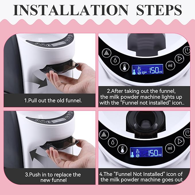 2 Sets Replacement Funnel Compatible with Baby Brezza Replacement Parts Funnel and Cover Baby Formula Dispenser, Grey-CubbioJoy