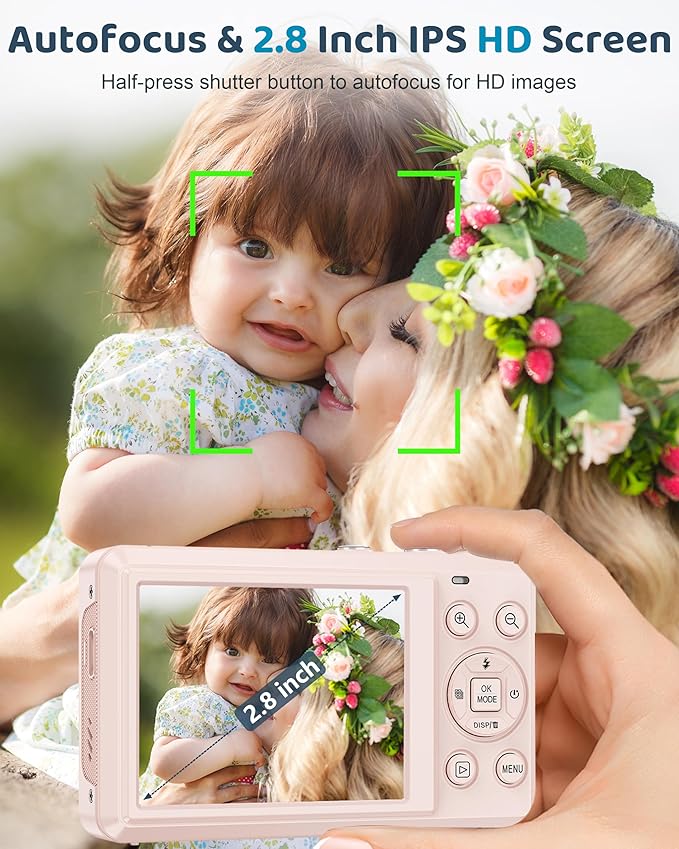 5K Digital Camera - 72MP UHD Digital Cameras for Photography - Autofocus Point and Shoot Small Camera with Flash for Kids - 2.8 Inch Screen Compact Portable Vlogging Camara with 16X Zoom, 32GB SD Card-CubbioJoy