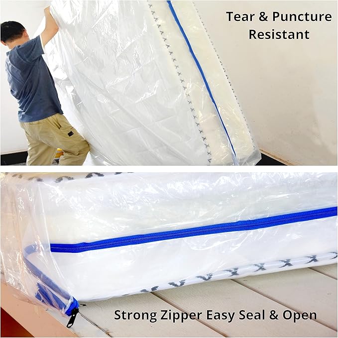 2 Pack Twin Mattress Bags for Moving and Storage-5 Mil Zipper Plastic Waterproof Mattress Storage Bags-CubbioJoy
