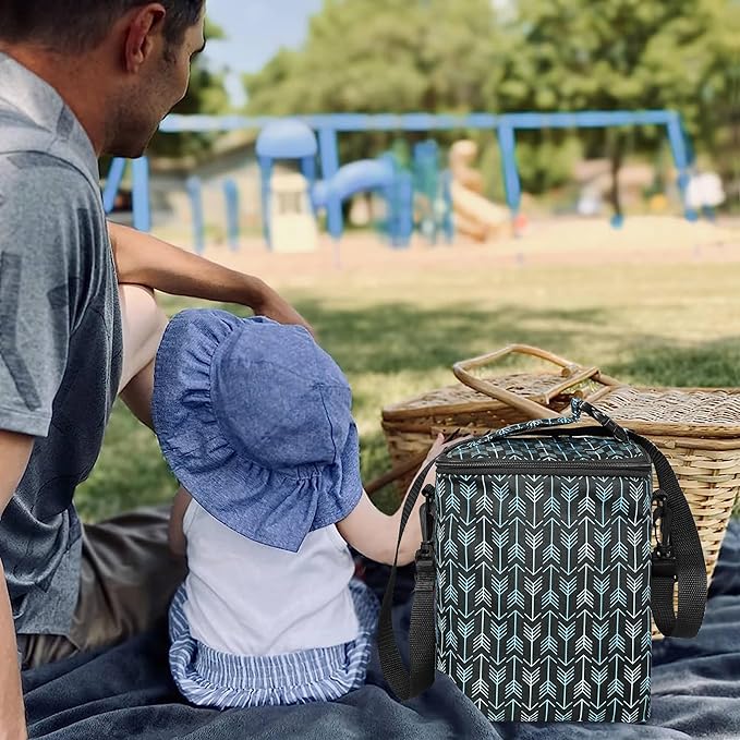 Breastmilk Cooler Bag with Ice Pack Fits 4 Baby Bottles Up to 9 Ounce Insulated Baby Bottle Bag Breast Milk Cooler on The Go with Strap Baby Bottle Cooler Bag for Nursing Mom Daycare or Travel-CubbioJoy