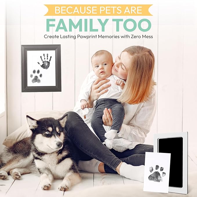 Clean Touch Ink Pad for Baby Handprints and Footprints – Inkless Infant Hand & Foot Stamp – Safe for Babies, Doesn’t Touch Skin – Perfect Family Memory or Gift – Black Print Kit by Tiny Gifts-CubbioJoy