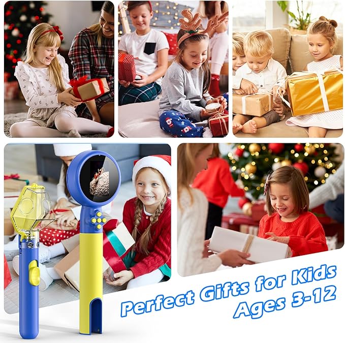 2 in 1 Kids Microscope with Bug Catcher,HD 500X Digital Microscope for Kids with 2" Screen,Photo and Video,STEM Educational Science Kit Learning Toys for Age 3-12 Girls & Boys Birthday Gifts (Blue)-CubbioJoy