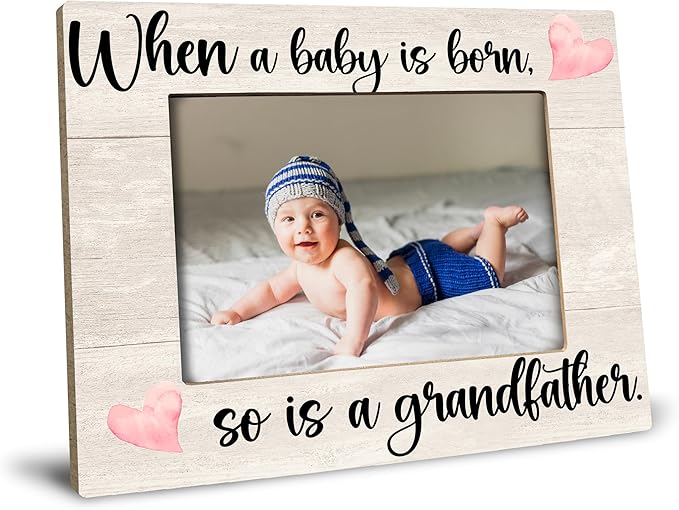 Baby Picture Frame, Ultrasound Picture Frames, New Grandfather Gifts First Time 2025, Grandfather Frame, When a Baby is Born So is a Grandfather, Picture Frame, Photo Frame 8X10(cream-coloured)-CubbioJoy