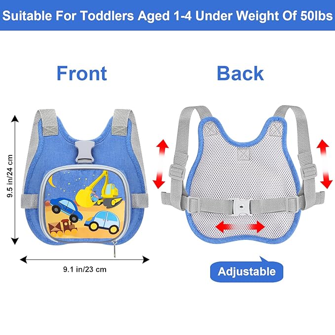 Accmor Toddler Harness Leash + Reflective Anti Lost Wrist Link, Cute Car Kids Back Pack with Hand Strap Collapsible Child Walking Restraint Belt Tether Hold Baby Boys Close For Outdoor Travel-CubbioJoy