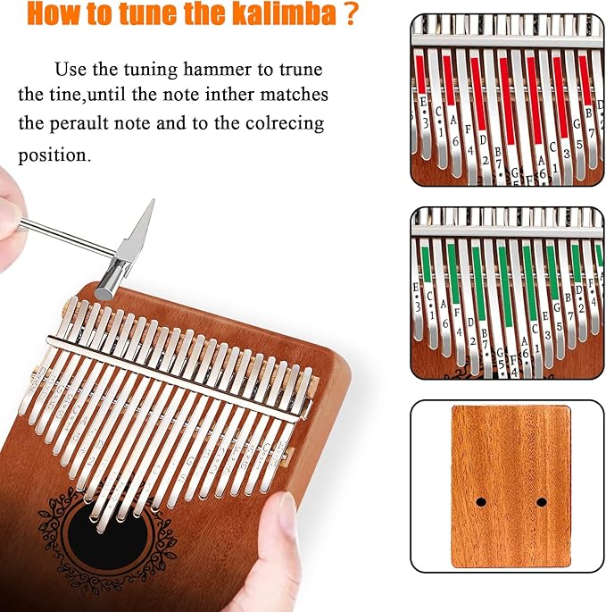 Kalimba 21 Keys Thumb Piano, Easy To Learn Portable Kalimba Thumb Piano With Beautiful Hard Packing Box, Gifts For Kids,Adult,Beginners,Professional-CubbioJoy