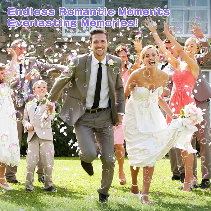 BOMOCO Bubble Gun,125 Holes Bubble Machine Bubbles for Kids 3-12,Bubble Blaster Gun with Bubble Solution Summer Outdoor Bubble Toys Birthday Wedding Halloween Party Favors Gifts Bubble Maker,Purple-CubbioJoy