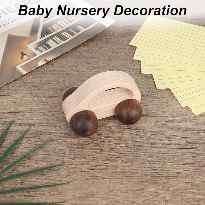 BOXOB Wooden Toys Cars, VehicleToy for Fine Motor Skill Development Wood Baby Push Race Car for Kids Toddlers Baby Boy Girl Birthday Nursery Decor Gift (Color 2)-CubbioJoy