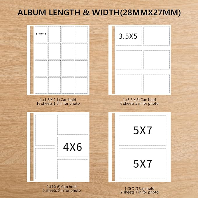 Inspirational Leather Photo Album,Magnetic Self-Stick Page Photo Album,Family Album,Hand Made DIY Albums Holds 3x5, 4x6, 5x7, 6x8 Photos (black-always remember)-CubbioJoy