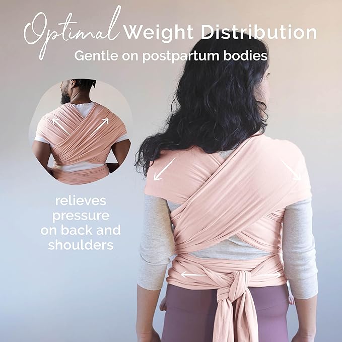 Boba Baby Wrap Carrier – Original Baby Sling Carrier for Newborns (7–35 lbs), Soft, Secure, Hands-Free & Ergonomic, Ideal for Comfortable Bonding, New Parents (Serenity Bloom)-CubbioJoy