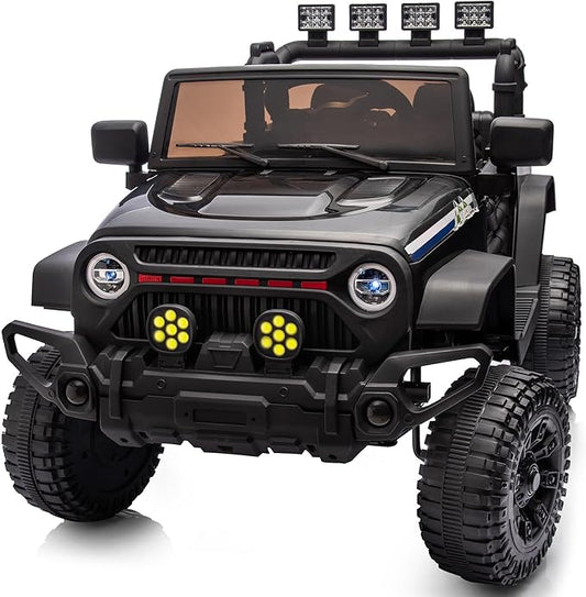 24V Kids Ride on Car, Kids Electric Vehicles Car Ride on Toy Truck for Toddlers w/Remote Control, 400W Motor - Black-CubbioJoy