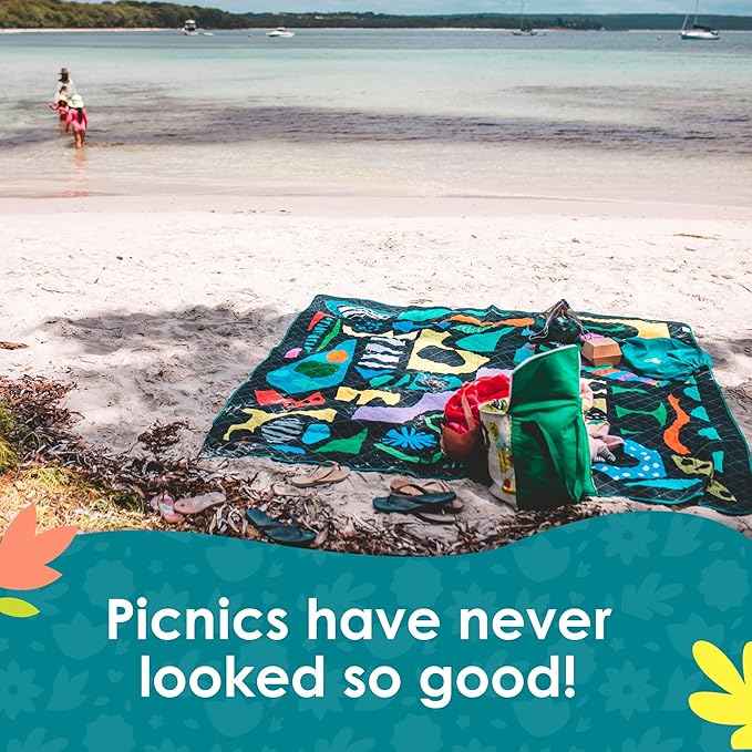 Jumbo Picnic Rug, Large Picnic Mat, 6'7" x 6'7", Outdoor Waterproof Picnic Blanket Beach Mat, Foldable & Waterproof, Picnic Blankets Ideal for Beach & Park, Outdoor Blanket, Rock Candy-CubbioJoy