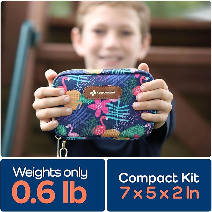 KeepGoing Travel First Aid Kit for Kids – 130 Pc. for Car, Home, Purse, Diaper Bag & Backpack with Latex-Free Bandages - Mini First Aid Kit Travel Size TSA-Approved-CubbioJoy