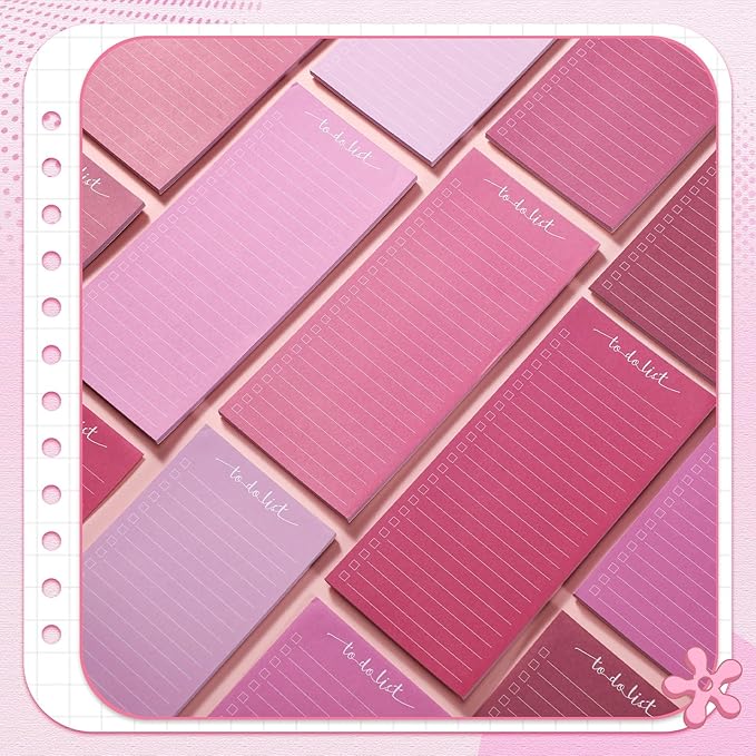 Censen 10 Pack 500 Sheets To Do List Notes Daily Checklist Notepads with 50 Sheets Each Undated Color Memo Pad Block Shopping List Pad Weekly Plan Notepad Organizer Planners (Gradient Pink,Lined)-CubbioJoy