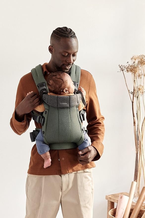 BabyBjörn Baby Carrier Harmony, Dark Green, 3D Mesh | 3-in-1 Ergonomic Baby Carrier; Newborn, Facing-in, Outward-Facing, and Back Carrying Positions Supported (7-40 lbs), Newborn to Toddler-CubbioJoy