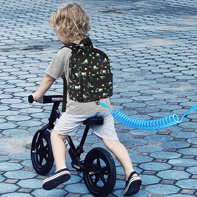 Accmor Toddler Backpack Leash, Mini Child Backpack with Anti Lost Wrist Link, Cute Kids Backpack Walking Harness for Outdoor Travel, Adorable Excavator Backpack Tether for Baby Boys Girls Ages 1-3-CubbioJoy