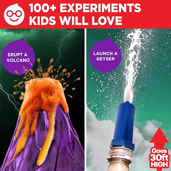 Doctor Jupiter Super Science Kit for Kids Ages 8-12 | Chemistry Set, STEM Toy with 100+ Experiments & Geyser Tube | Birthday Gift Ideas for Boys & Girls 8+ Years Old | Learning & Educational Projects-CubbioJoy