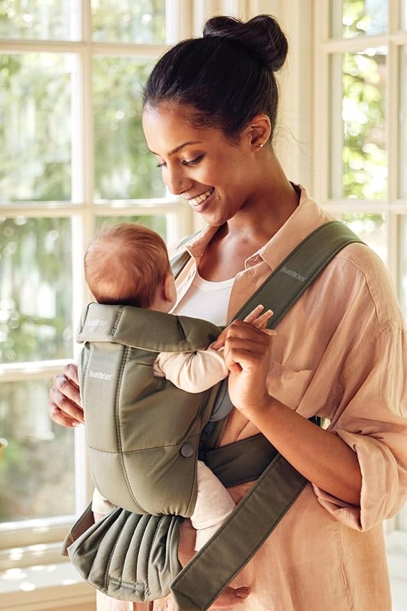 BabyBjörn Baby Carrier Mini, Woven, Dark Green-CubbioJoy
