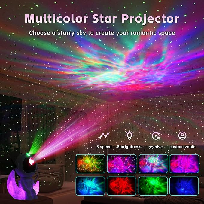 Astronaut Galaxy Projector Night Light - Nebula Star Projector with Timer & Remote, Room Decor for Kids Adults, Christmas Birthday Valentines Day Gift-CubbioJoy