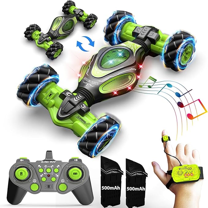 1:12 Hand Gesture Sensing Rc Stunt Car Large Drifting Rc Car with Watch Hand Controlled Twist Cars Offroad 360° Rotation with Lights Music, Birthday Xmas Gifts for Boys Adults Kids-CubbioJoy