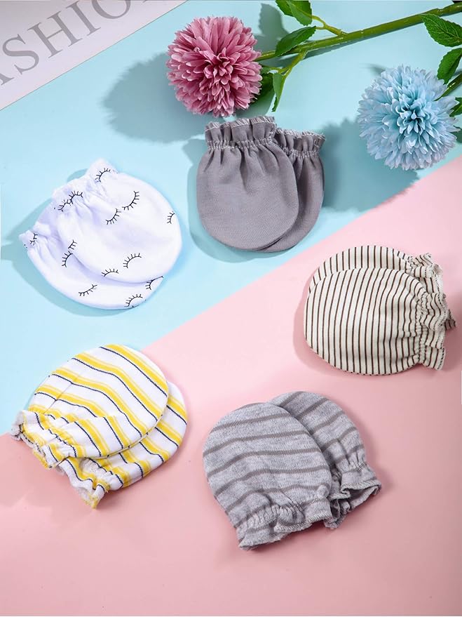 24 Pairs Newborn Baby Mittens Unisex Cute Glove No Scratch Baby Mittens Gloves for 0-6 Months Boys Girls-CubbioJoy