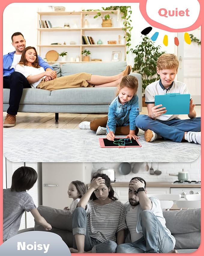 Bravokids Toys for 3 Years Old Girls Boys, LCD Writing Tablet 10 Inch Doodle Board, Electronic Drawing Pads, Educational Birthday Gift for 3 Years Old Kids Toddler (Light Pink)-CubbioJoy