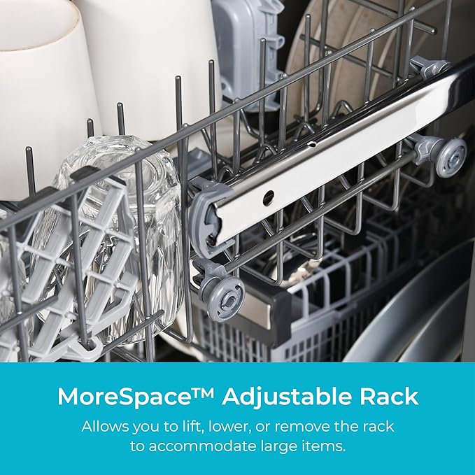 Kenmore 18" Built-in Stainless Steel Tub Dishwasher EasyFlex 3rd, SmartWash, UltraWash Plus, TurboDry, MoreSpace Adjustable Rack, Energy Star Certified, White-CubbioJoy