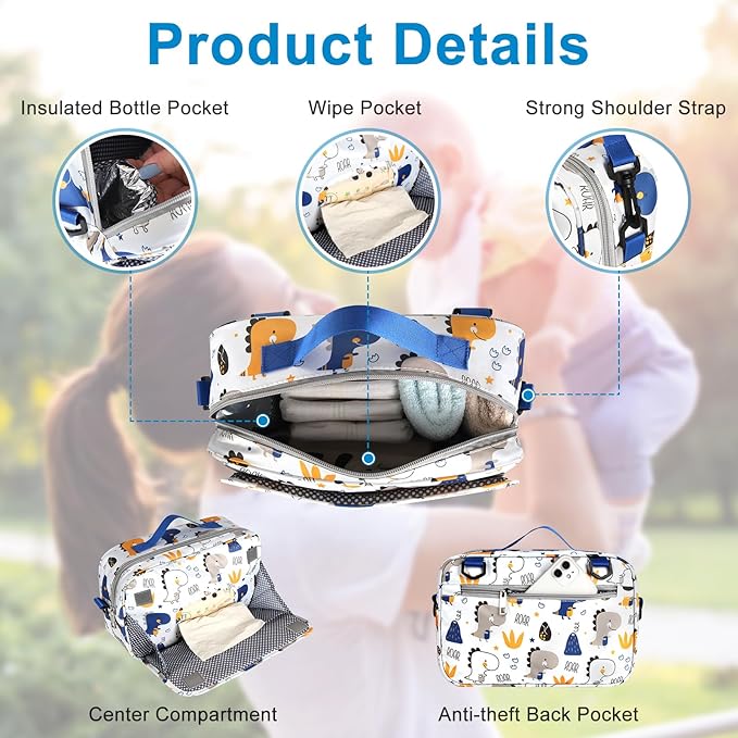 Accmor Stroller Organizer, Universal Stroller Organizer with Insulated Cup Holder Pocket, Dual Purpose Large Capacity Stroller Bag Caddy, Stroller Accessories Fits for Uppababy, Doona, Nuna Strollers-CubbioJoy