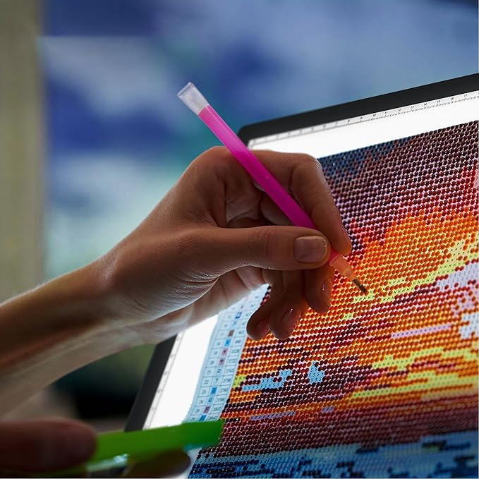 iVyne Corded A4 Light Pad for Diamond Painting & Art Projects – LED Light Board with Diamond Art Accessories – Ultra-Thin & Portable Diamond Dot Light Board, Perfect for Artists - Black-CubbioJoy