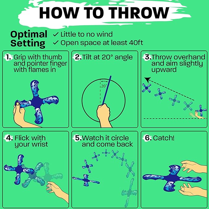 Boomerangs for Kids: Best Soft Flying Beach Toys for Kids - Cool Birthday Gifts for Boys & Girls - Sports Beach Games & Pool Toys - Outdoor Games & Fun for Boys Ages 8-12 & 4 5 6 7 8 9 10 11 12 13 14-CubbioJoy