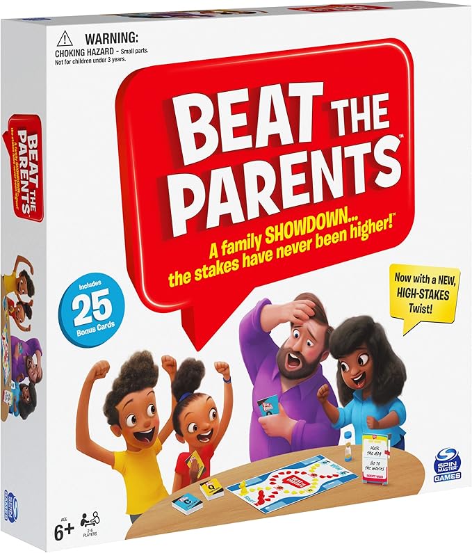 Beat The Parents Classic Family Trivia Game, Kids Vs Parents, with 25 Bonus Cards for Ages 6 and up (Amazon Exclusive)-CubbioJoy