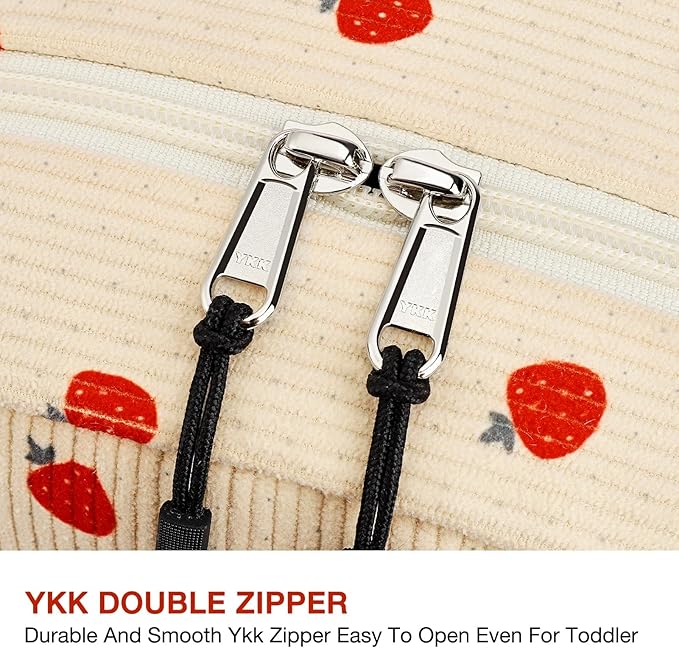 Corduroy Kids Backpack for Girls and Boys 5-8: Girls Backpack for Elementary Kindergarten - 15 inch Cute Backpacks for Kids - Strawberry-CubbioJoy