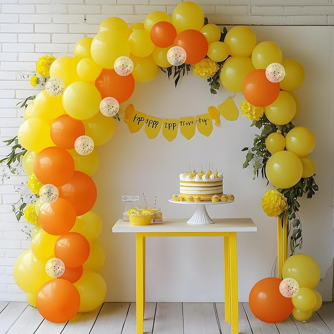 JOYIN 150 Pcs Yellow Balloons, Different Sizes 18 12 10 5 Inch Yellow Latex Balloon Arch Kit with Instruction for Birthday Party Graduation Wedding Holiday Decoration-CubbioJoy