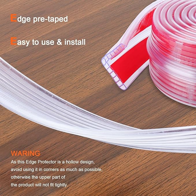 Baby Proofing 16.4ft Long (1.19" Wide) Corner Protector Baby Corner Guards Furniture Corner & Edge Safety Bumpers Clear Baby Proofing Bumper Cushion for Table Furniture Sharp Corners-CubbioJoy