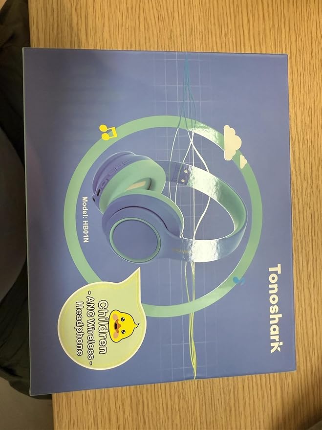 Active Noise Cancelling Headphones for Kids, 60H Playtime, Wireless Bluetooth Over-Ear Blue Headset Built-in Microphone for Home/School/Travel/Party - Includes Portable Case-CubbioJoy