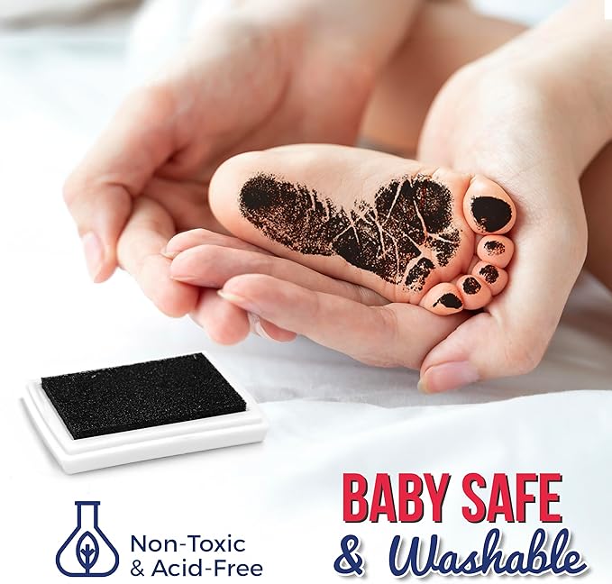 Circa Print Baby Soccer Ball Handprint Kit, Ink Pad for Hand and Footprints - Unique Keepsake for Dads, Baby Shower Present for Moms, Newborn Gift-CubbioJoy